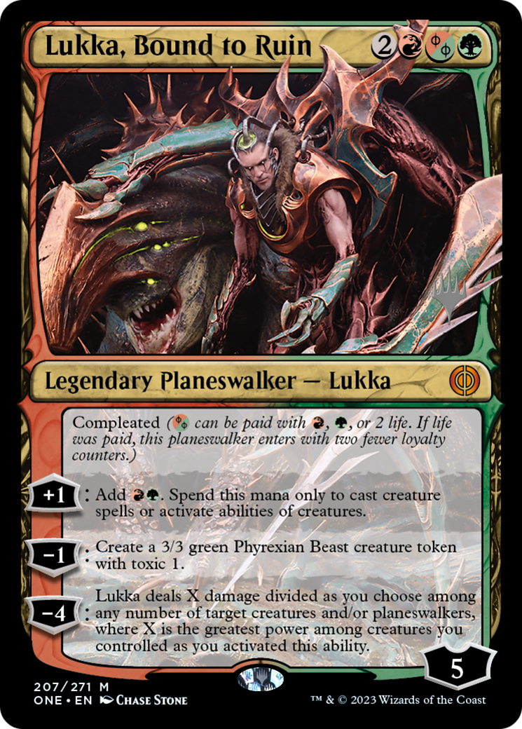 Lukka, Bound to Ruin (Promo Pack) [Phyrexia: All Will Be One Promos] | Tacoma Games