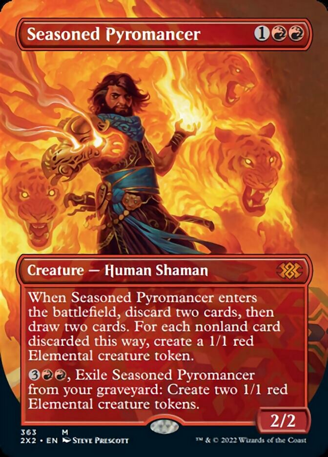 Seasoned Pyromancer (Borderless Alternate Art) [Double Masters 2022] | Tacoma Games