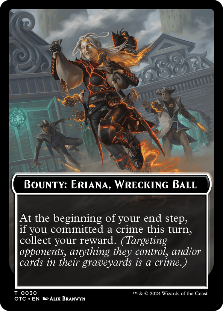 Bounty: Eriana, Wrecking Ball // Bounty Rules Double-Sided Token [Outlaws of Thunder Junction Commander Tokens] | Tacoma Games