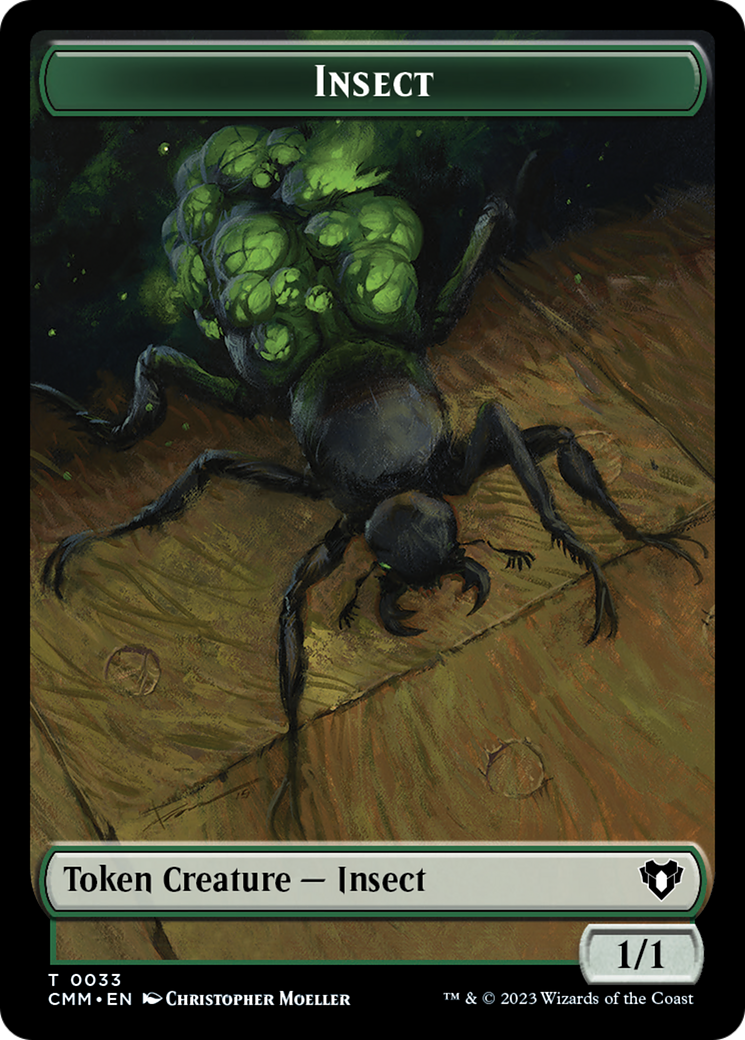 Spirit (0010) // Insect Double-Sided Token [Commander Masters Tokens] | Tacoma Games