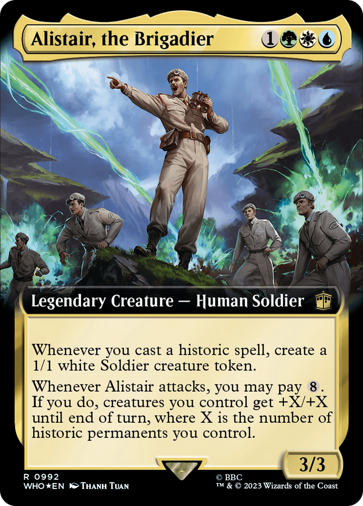 Alistair, the Brigadier (Extended Art) (Surge Foil) [Doctor Who] | Tacoma Games