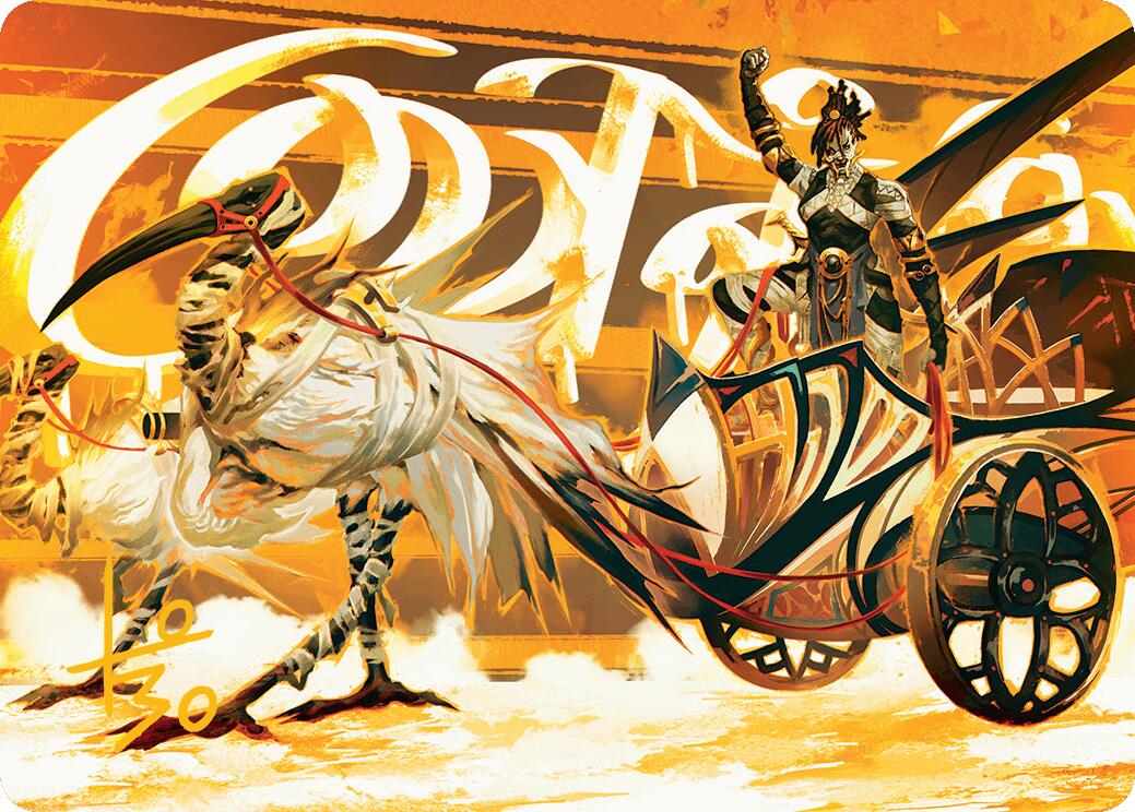 Skyseer's Chariot Art Card (Gold-Stamped Signature) [Aetherdrift Art Series] | Tacoma Games