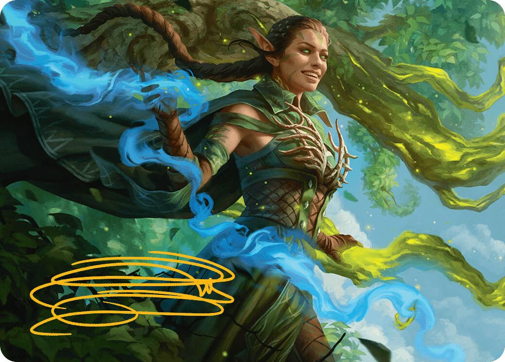 Nissa, Worldsoul Speaker Art Card (Gold-Stamped Signature) [Aetherdrift Art Series] | Tacoma Games