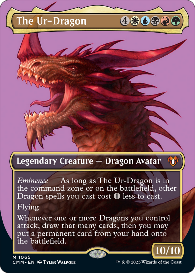 The Ur-Dragon (Borderless Textured Foil Frame Break) [Commander Masters] | Tacoma Games