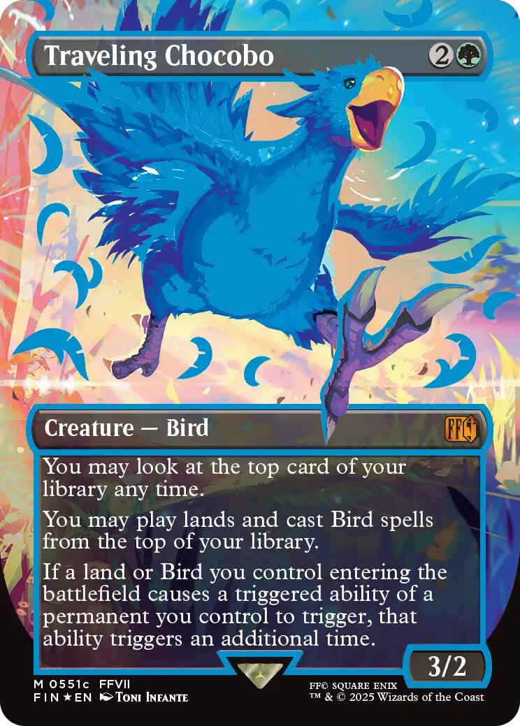 Traveling Chocobo (Borderless) (Neon Ink Blue) [FINAL FANTASY] | Tacoma Games