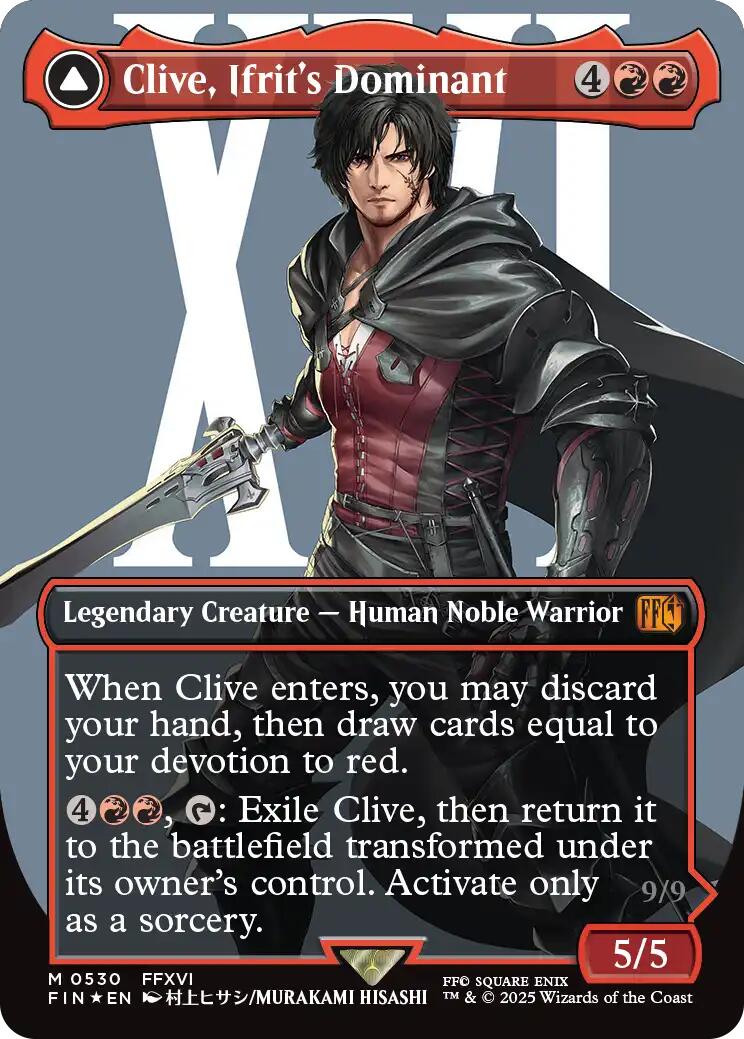 Clive, Ifrit's Dominant // Ifrit, Warden of Inferno (Borderless) (Surge Foil) [FINAL FANTASY] | Tacoma Games