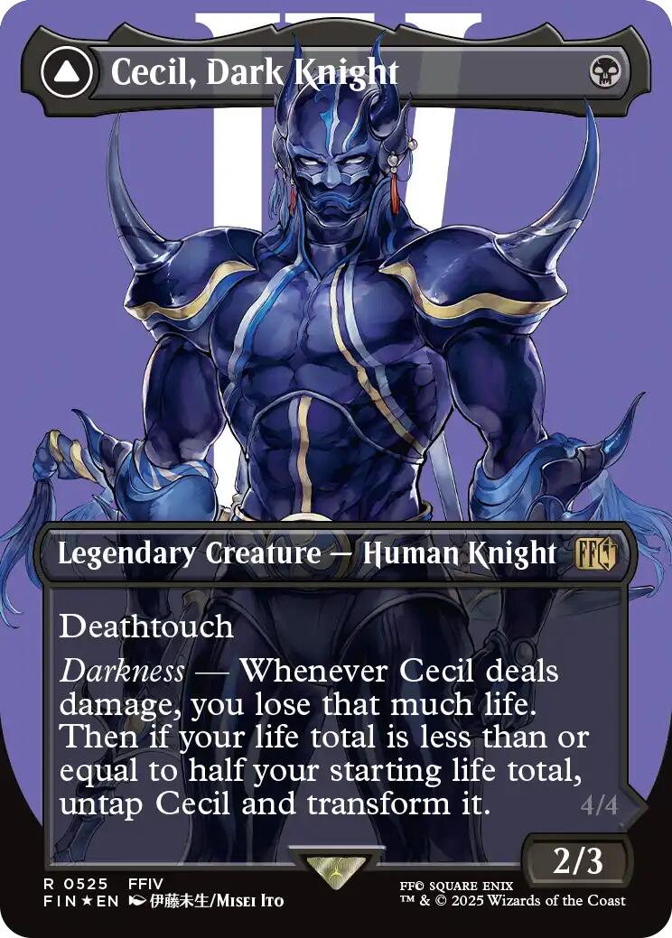 Cecil, Dark Knight // Cecil, Redeemed Paladin (Borderless) (Surge Foil) [FINAL FANTASY] | Tacoma Games