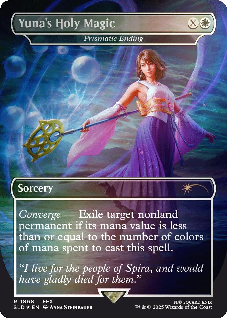 Yuna's Holy Magic - Prismatic Ending (Rainbow Foil) [Secret Lair Drop Series] | Tacoma Games