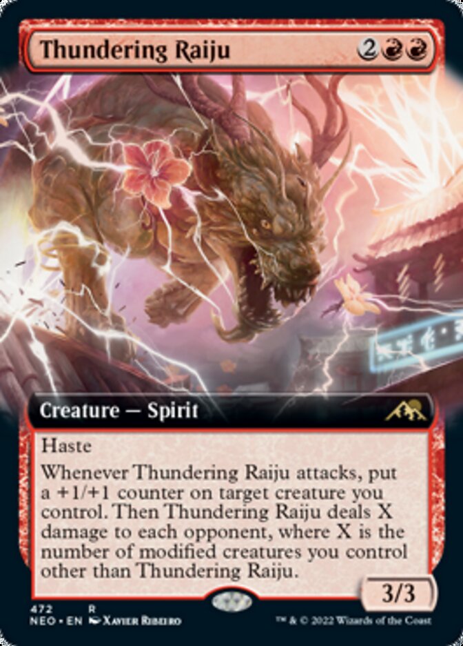 Thundering Raiju (Extended Art) [Kamigawa: Neon Dynasty] | Tacoma Games