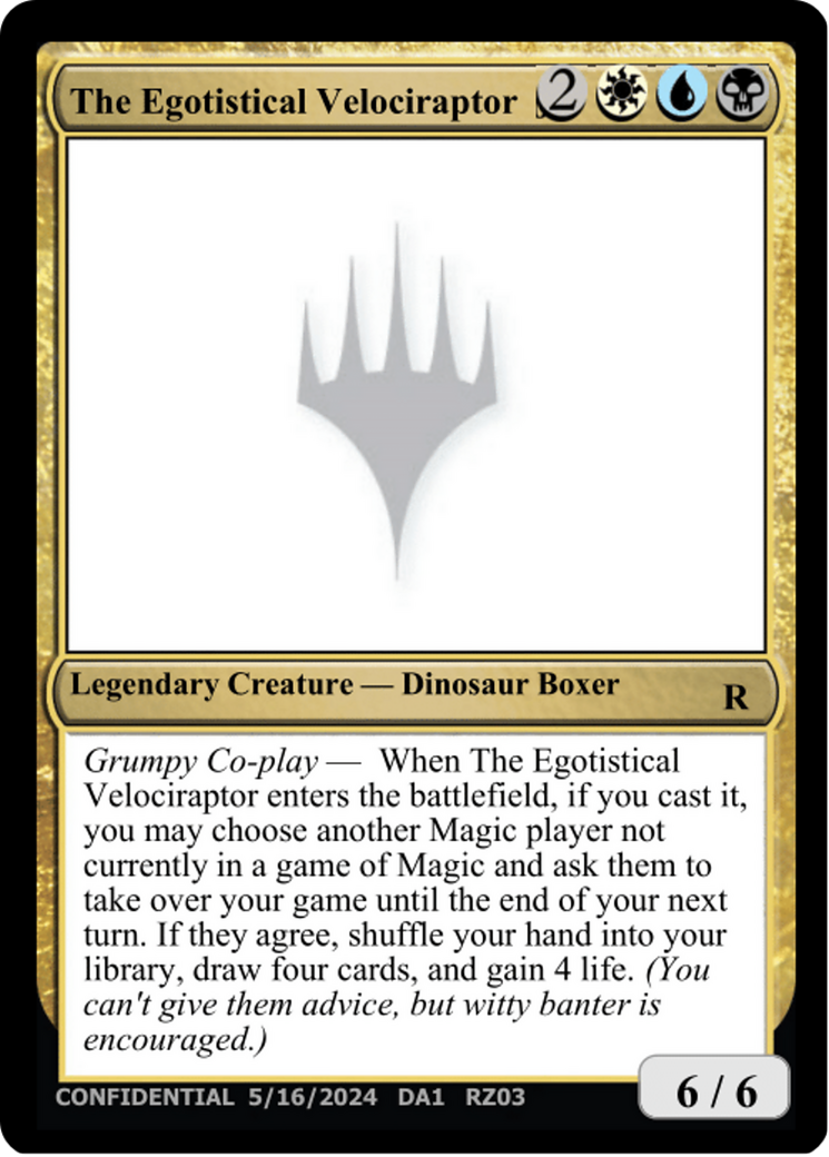 The Egotistical Velociraptor [Mystery Booster 2 Playtest Cards] | Tacoma Games