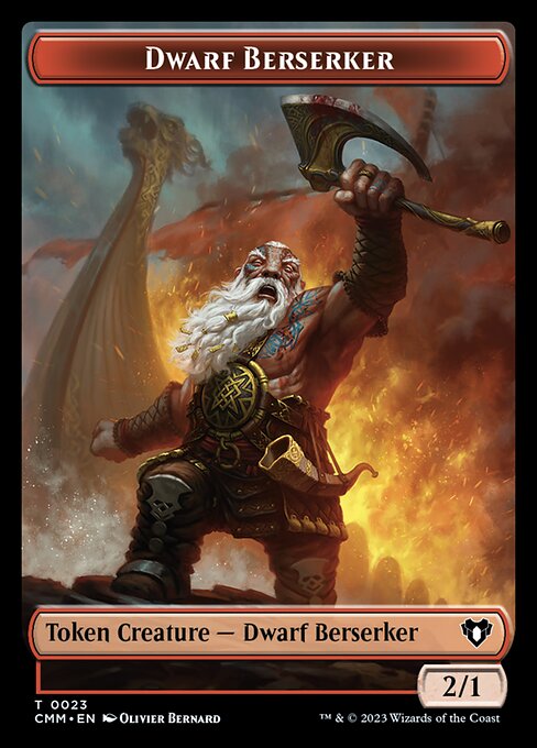Human Soldier // Dwarf Berserker Double-Sided Token [Commander Masters Tokens] | Tacoma Games