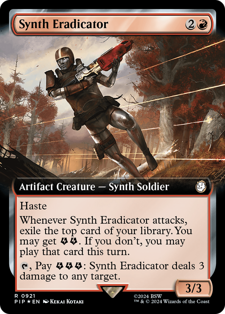 Synth Eradicator (Extended Art) (Surge Foil) [Fallout] | Tacoma Games