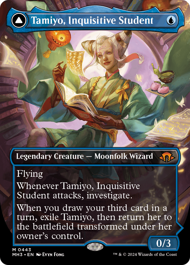 Tamiyo, Inquisitive Student // Tamiyo, Seasoned Scholar (Borderless) [Modern Horizons 3] | Tacoma Games