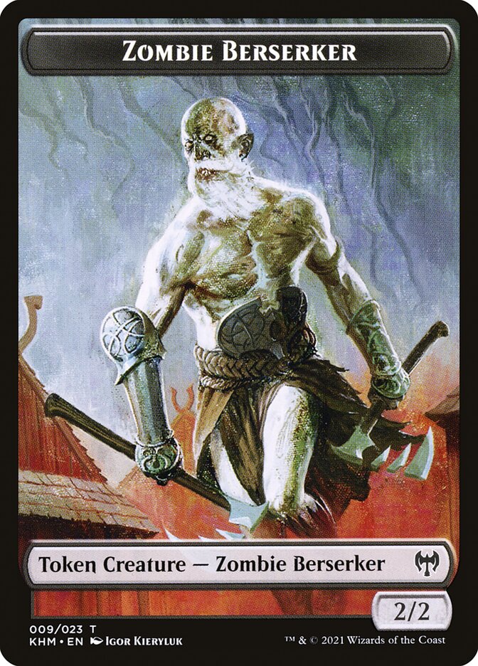 Treasure // Zombie Berserker Double-Sided Token [Kaldheim Tokens] | Tacoma Games