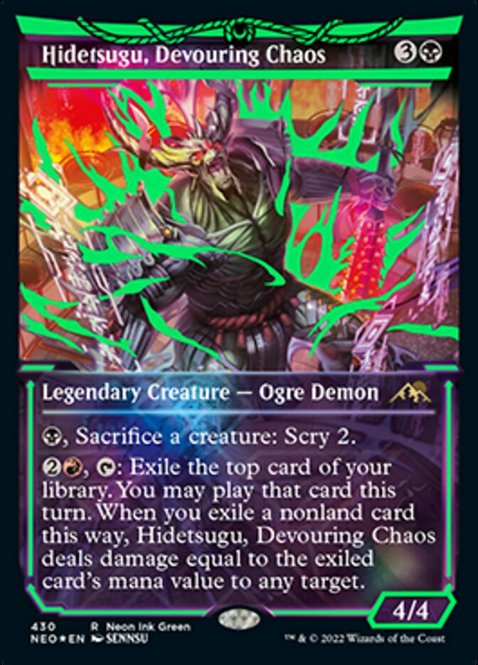 Hidetsugu, Devouring Chaos (Neon Ink Green) [Kamigawa: Neon Dynasty] | Tacoma Games