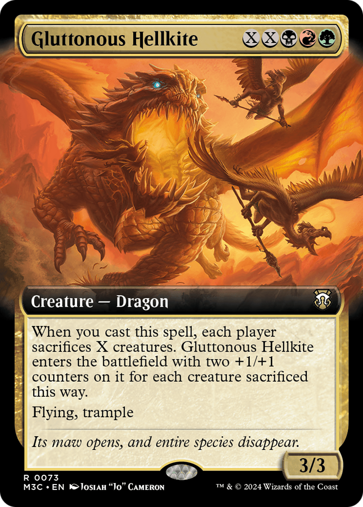 Gluttonous Hellkite (Extended Art) (Ripple Foil) [Modern Horizons 3 Commander] | Tacoma Games