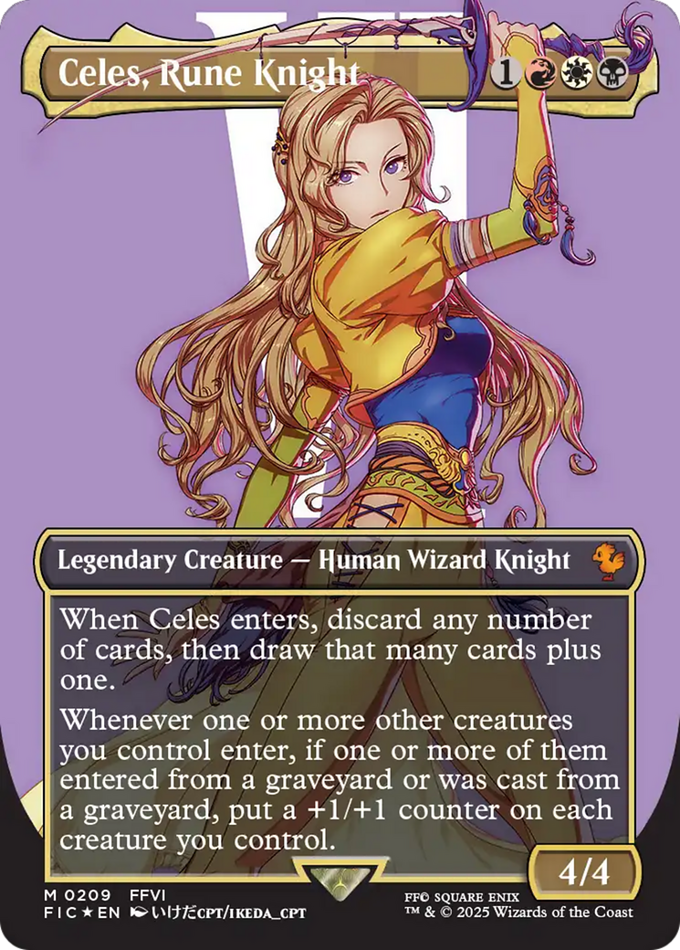 Celes, Rune Knight (Borderless) (Surge Foil) [FINAL FANTASY Commander] | Tacoma Games