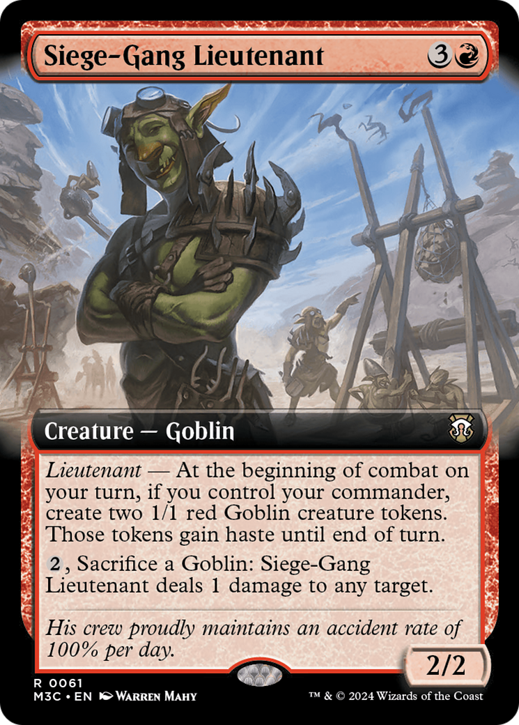 Siege-Gang Lieutenant (Extended Art) (Ripple Foil) [Modern Horizons 3 Commander] | Tacoma Games