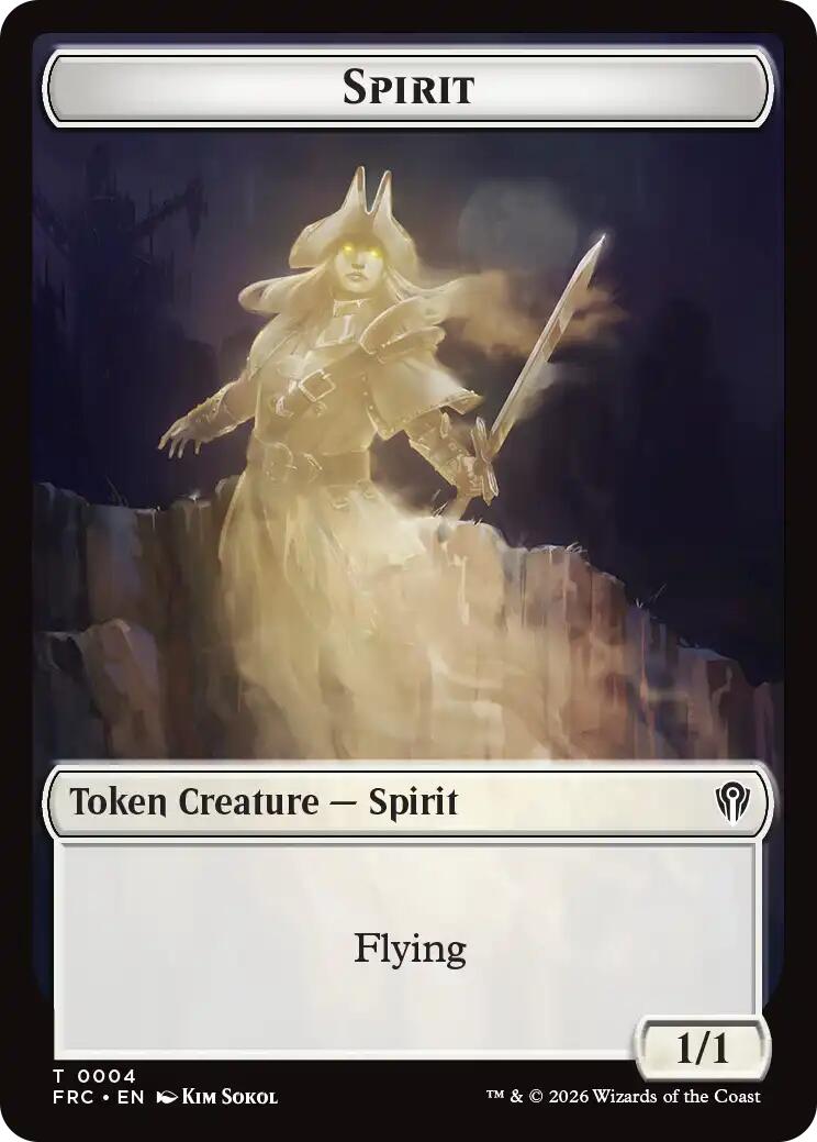 Spirit // Jace Double-Sided Token [Reality Fracture Commander Tokens] | Tacoma Games