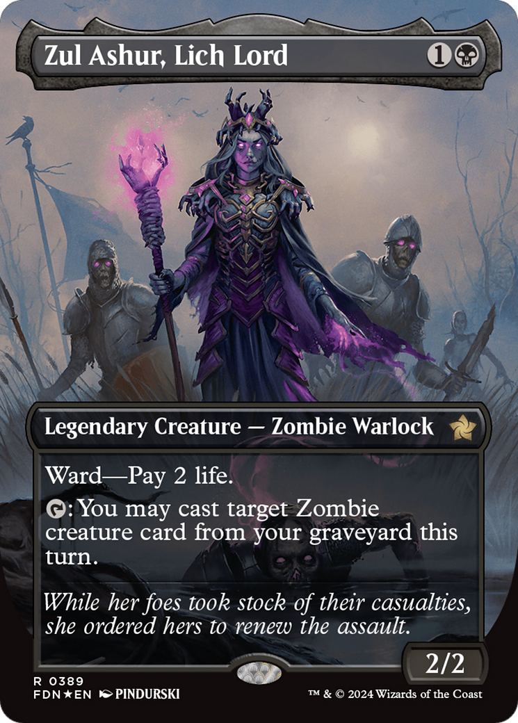 Zul Ashur, Lich Lord (Borderless) (Mana Foil) [Foundations] | Tacoma Games