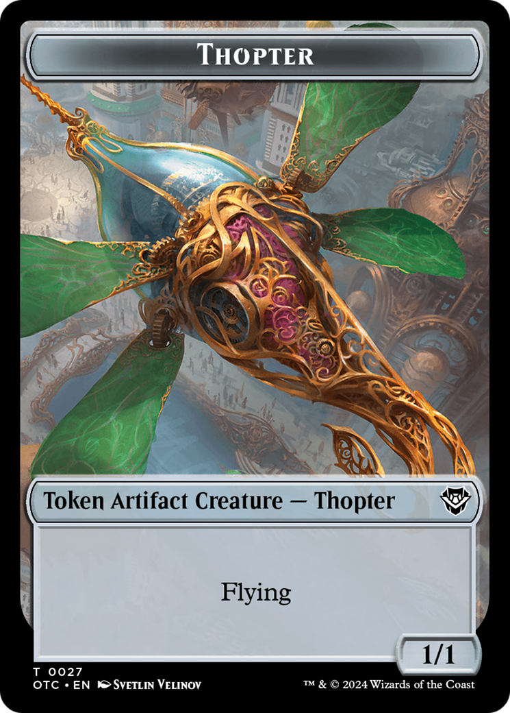 Thopter // Treasure Double-Sided Token [Outlaws of Thunder Junction Commander Tokens] | Tacoma Games