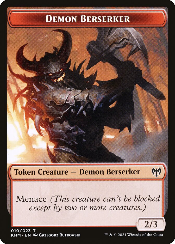 Treasure // Demon Berserker Double-Sided Token [Kaldheim Tokens] | Tacoma Games