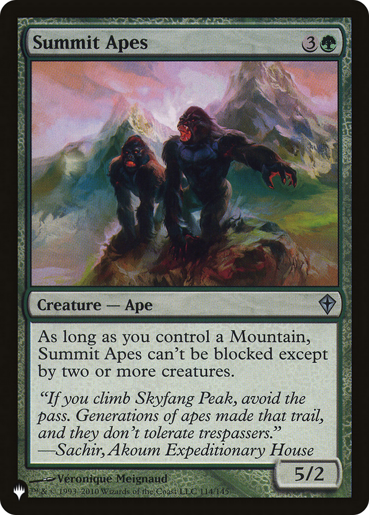 Summit Apes [The List Reprints] | Tacoma Games