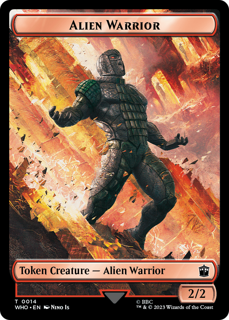 Soldier // Alien Warrior Double-Sided Token [Doctor Who Tokens] | Tacoma Games