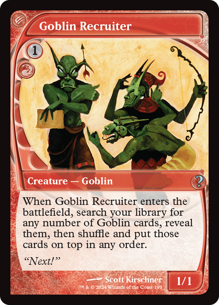 Goblin Recruiter (Future Sight) [Mystery Booster 2] | Tacoma Games