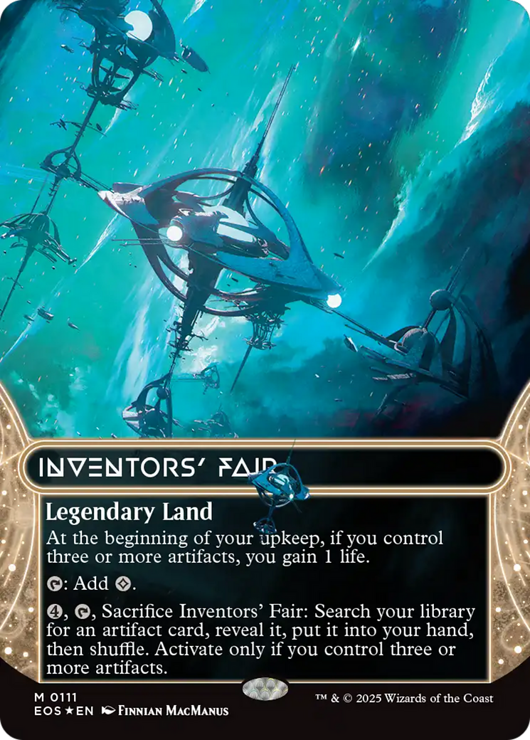 Inventors' Fair (0111) (Borderless) (Galaxy Foil) [Edge of Eternities: Stellar Sights] | Tacoma Games
