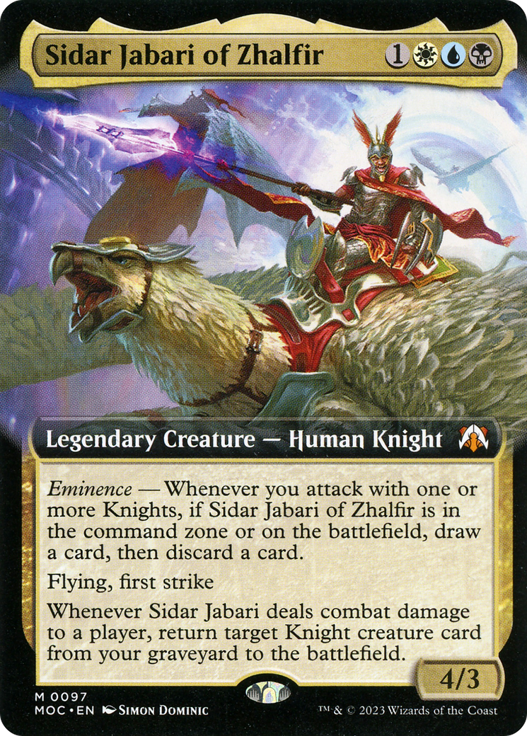 Sidar Jabari of Zhalfir (Extended Art) [March of the Machine Commander] | Tacoma Games