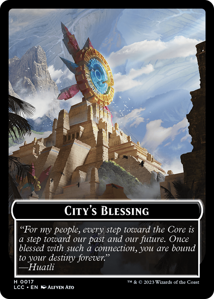 City's Blessing // Dinosaur Double-Sided Token [The Lost Caverns of Ixalan Commander Tokens] | Tacoma Games