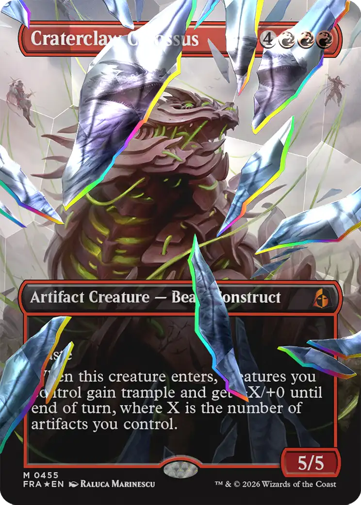 Craterclaw Colossus (Borderless) (Facet Foil) [Reality Fracture] | Tacoma Games