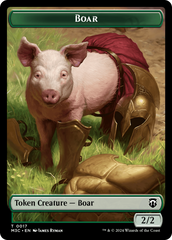 Boar (Ripple Foil) // Forest Dryad Double-Sided Token [Modern Horizons 3 Commander Tokens] | Tacoma Games
