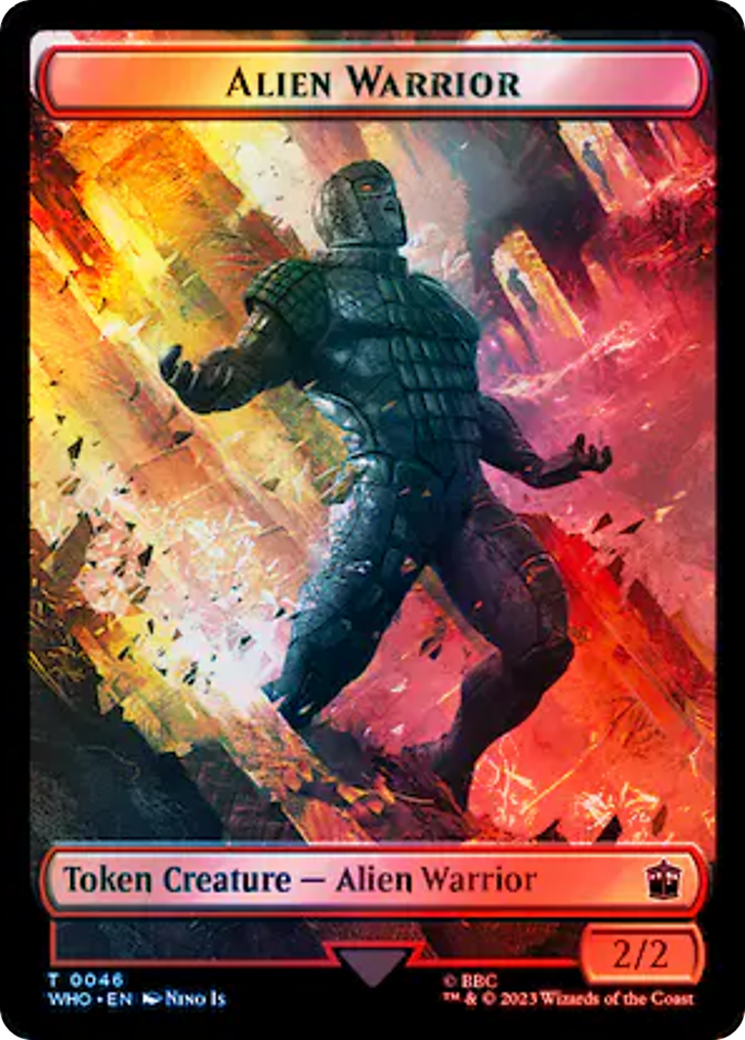 Copy // Alien Warrior Double-Sided Token (Surge Foil) [Doctor Who Tokens] | Tacoma Games