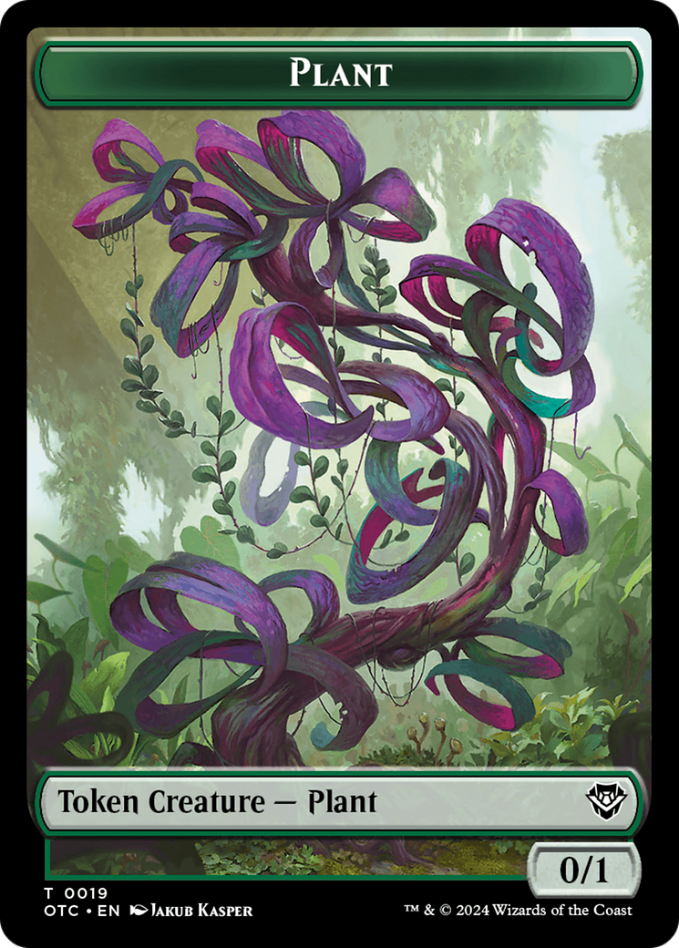 Plant Warrior // Plant Double-Sided Token [Outlaws of Thunder Junction Commander Tokens] | Tacoma Games