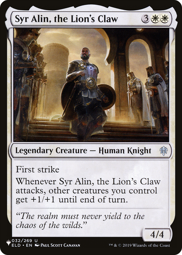 Syr Alin, the Lion's Claw [The List Reprints] | Tacoma Games