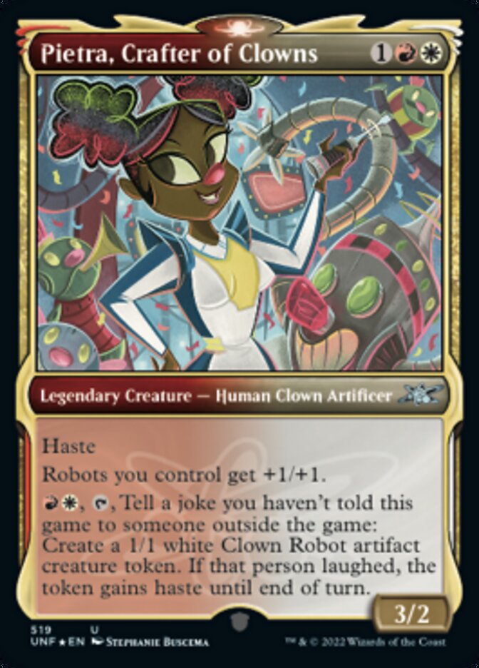 Pietra, Crafter of Clowns (Showcase) (Galaxy Foil) [Unfinity] | Tacoma Games