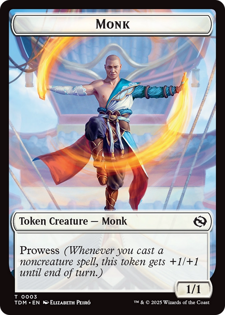 Bird // Monk Double-Sided Token [Tarkir: Dragonstorm Tokens] | Tacoma Games