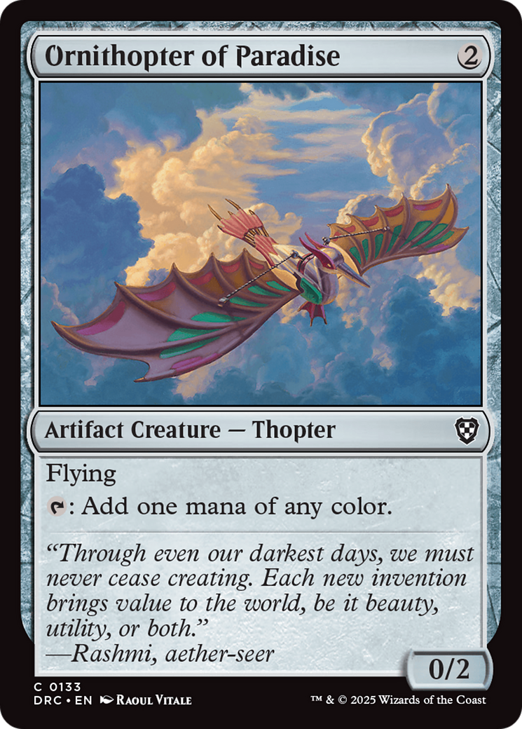 Ornithopter of Paradise [Aetherdrift Commander] | Tacoma Games