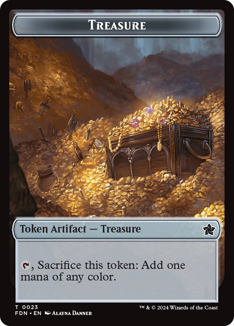 Goblin // Treasure Double-Sided Token [Foundations Tokens] | Tacoma Games