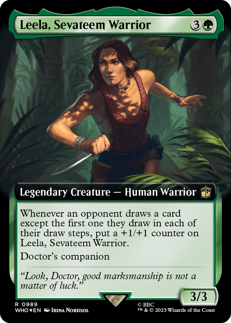 Leela, Sevateem Warrior (Extended Art) (Surge Foil) [Doctor Who] | Tacoma Games