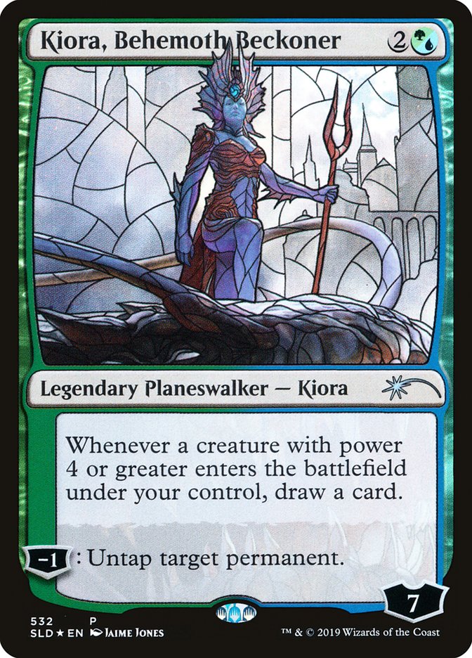 Kiora, Behemoth Beckoner (Stained Glass) [Secret Lair Drop Promos] | Tacoma Games