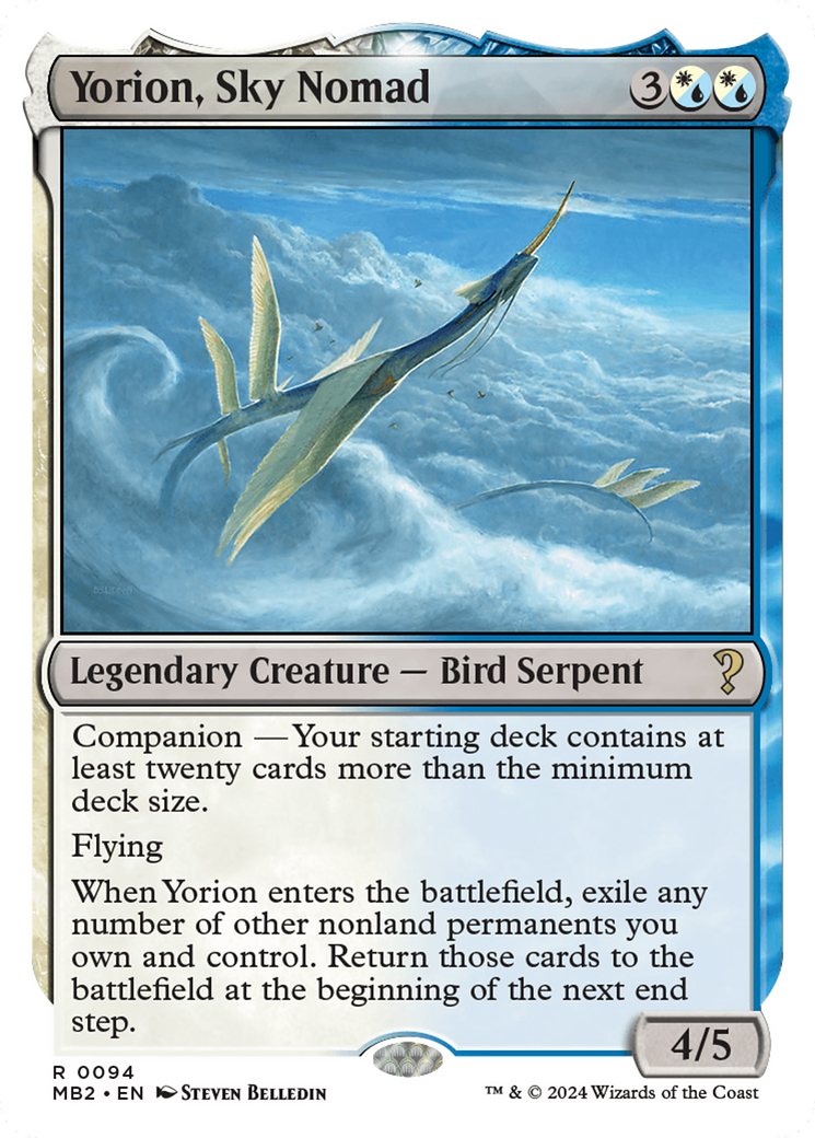 Yorion, Sky Nomad (White Border) [Mystery Booster 2] | Tacoma Games