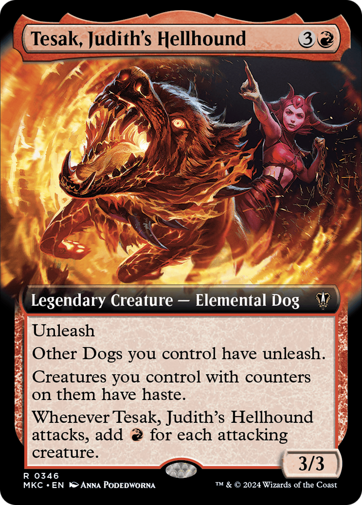 Tesak, Judith's Hellhound (Extended Art) [Murders at Karlov Manor Commander] | Tacoma Games