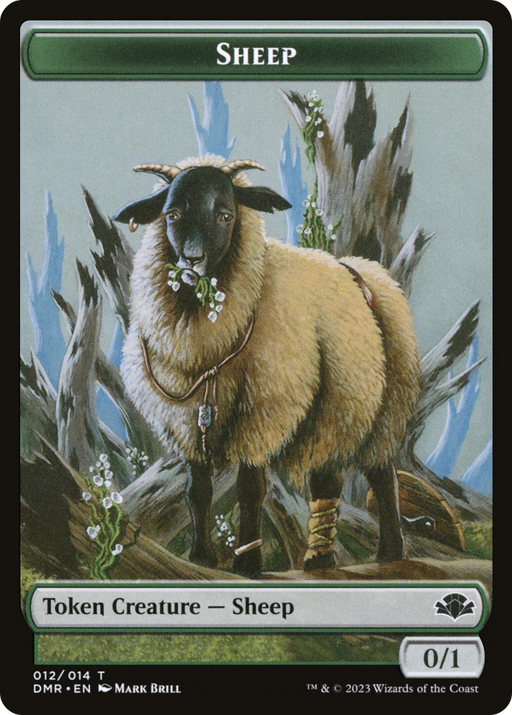 Sheep Token [Dominaria Remastered Tokens] | Tacoma Games