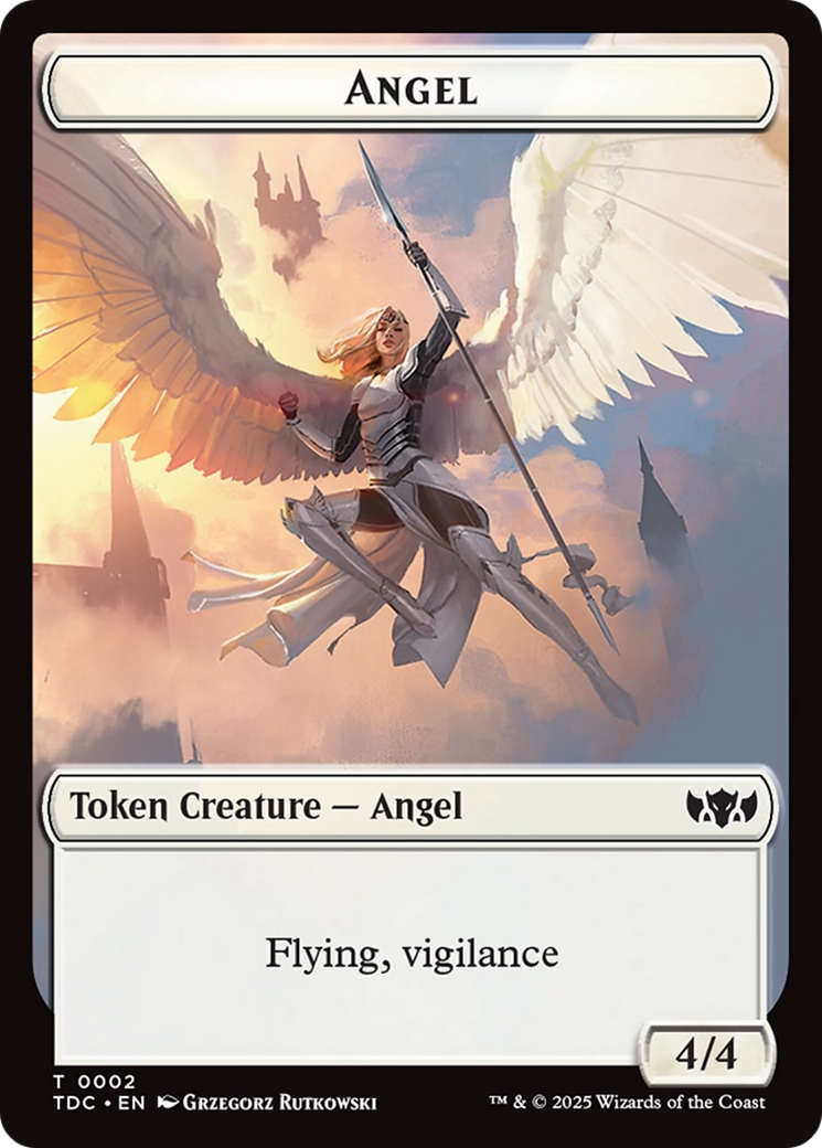 Angel // Spirit Double-Sided Token [Tarkir: Dragonstorm Commander Tokens] | Tacoma Games
