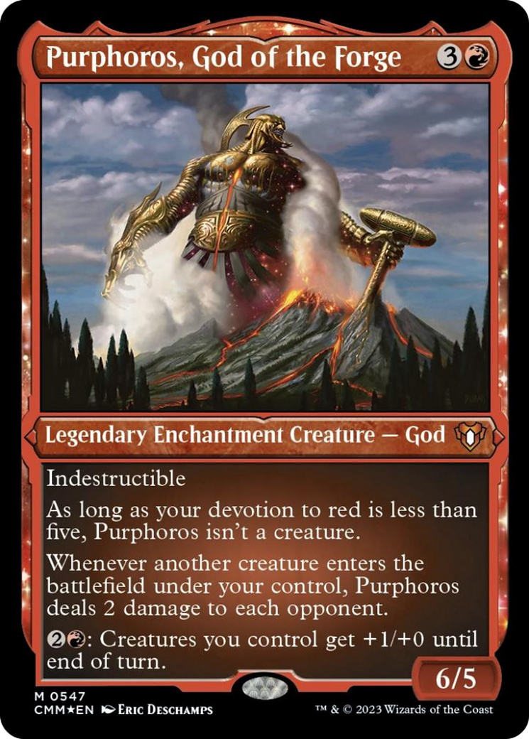 Purphoros, God of the Forge (Foil Etched) [Commander Masters] | Tacoma Games