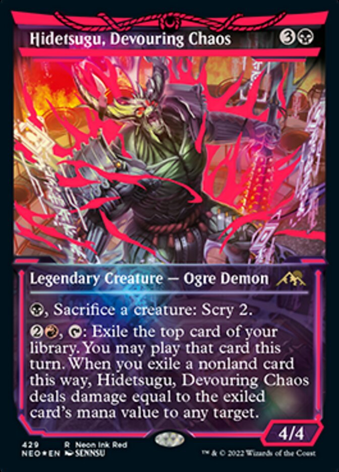 Hidetsugu, Devouring Chaos (Neon Ink Red) [Kamigawa: Neon Dynasty] | Tacoma Games