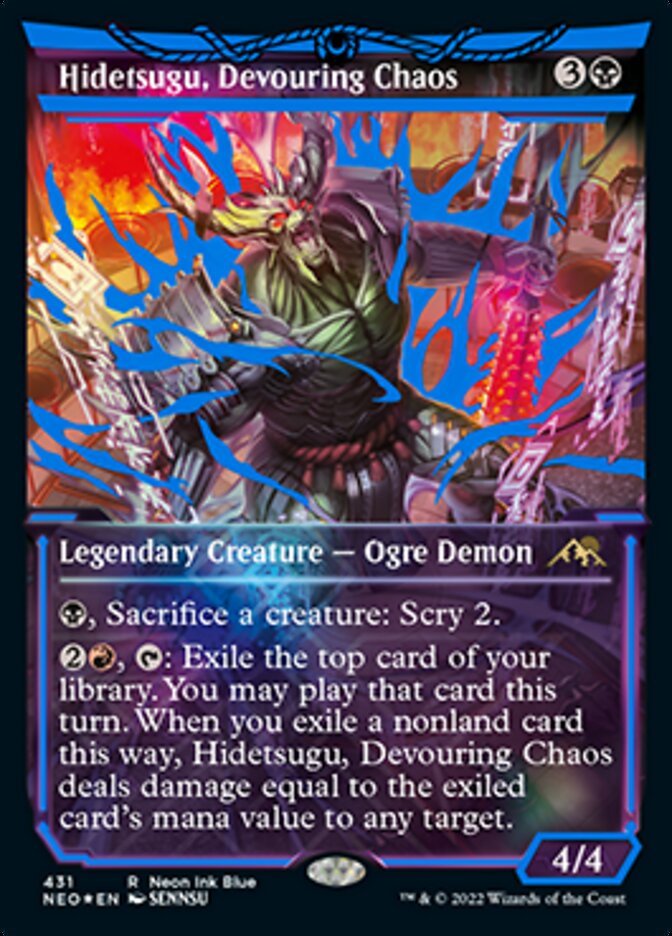 Hidetsugu, Devouring Chaos (Neon Ink Blue) [Kamigawa: Neon Dynasty] | Tacoma Games